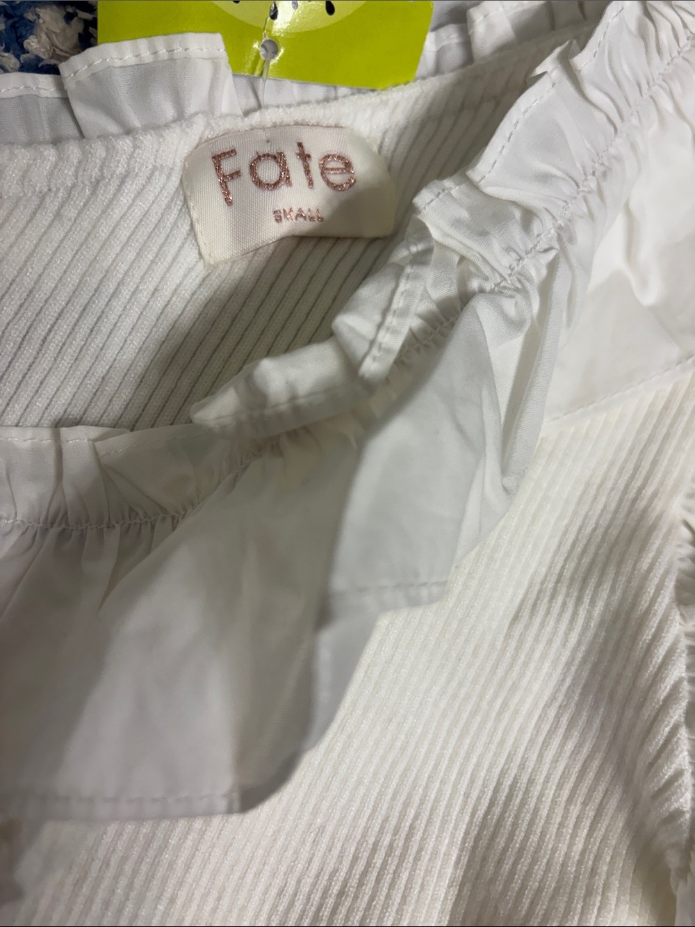 Fate White One-Shoulder Ruffle Tank - Picture 2 of 3